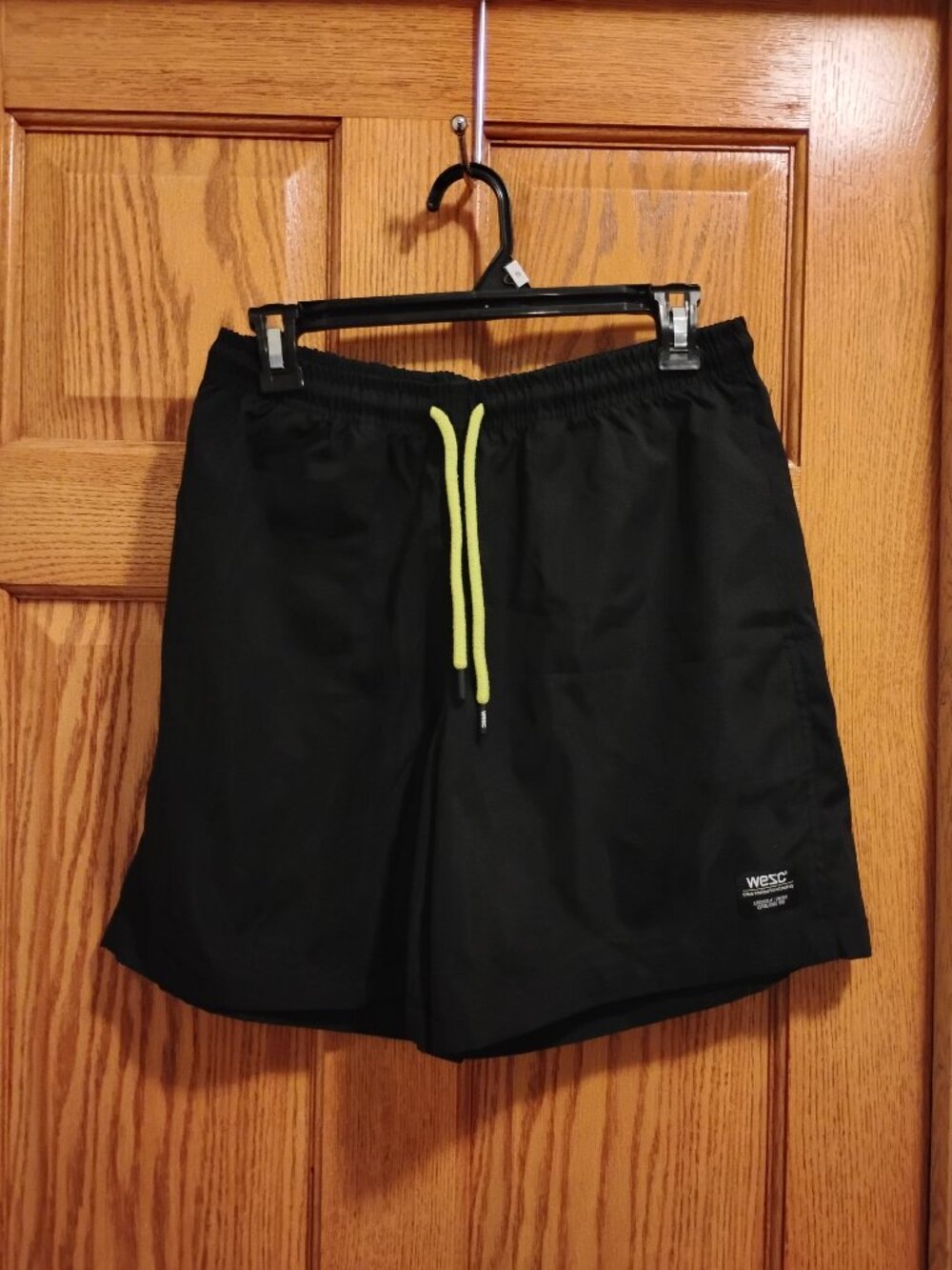 WESC running shorts in black Unisex women's size L men's size M numeric size 4